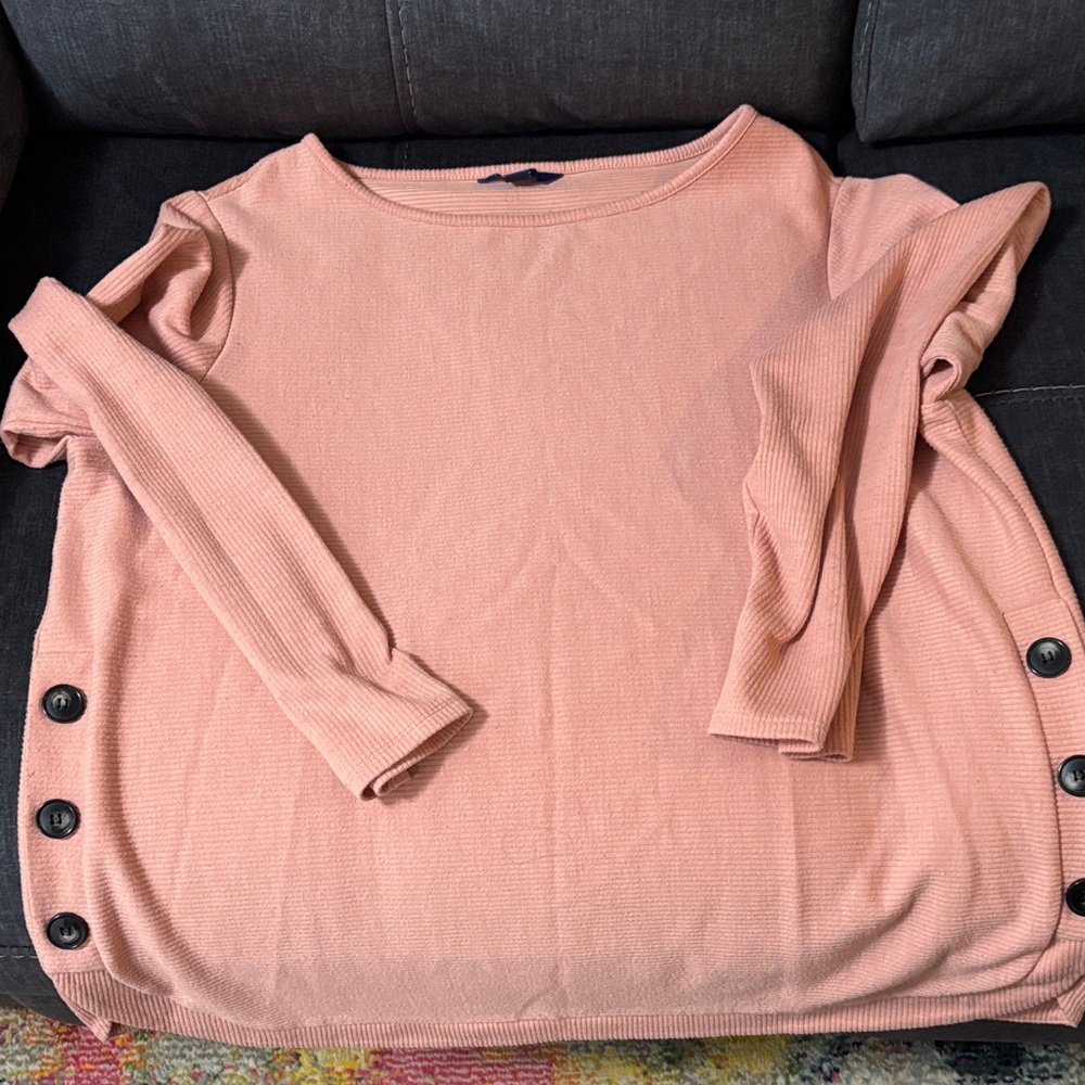 Apt. 9 Women's Pink Top with Button Accents